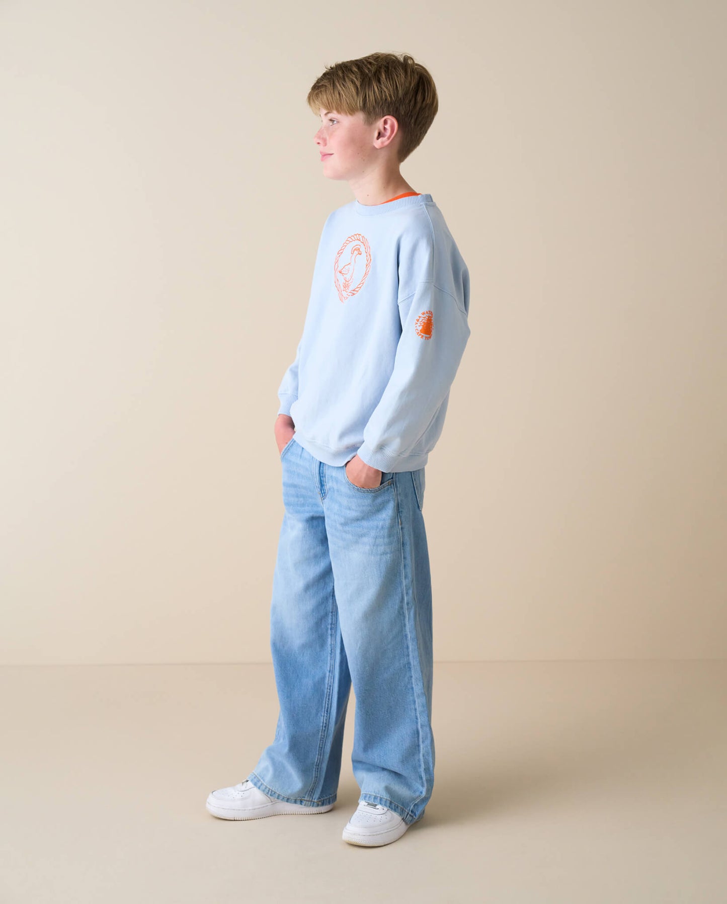 Kids Core Sweatshirt, Sky Blue 5-7 Years