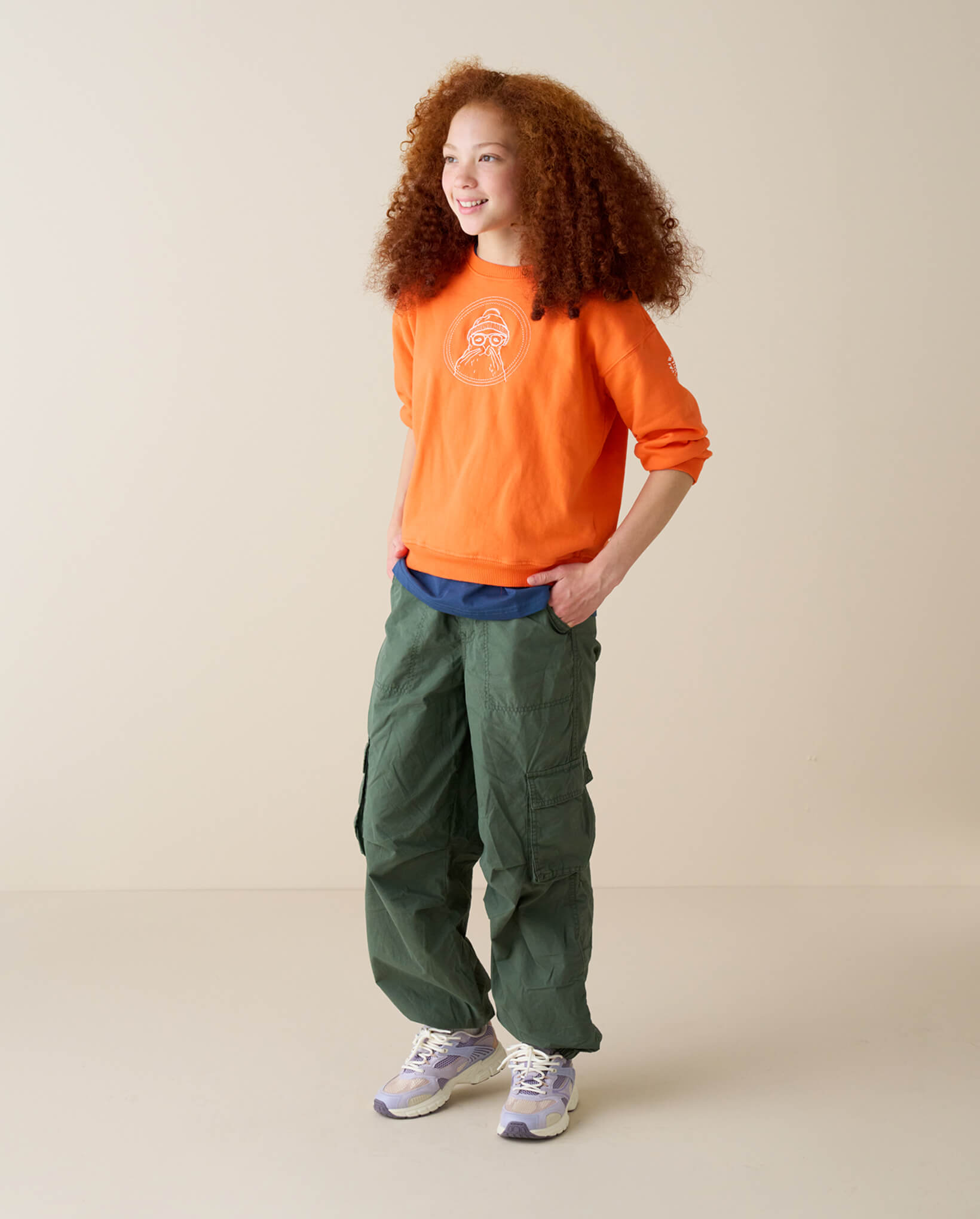 Kids Core Sweatshirt, Coral 7-9 Years