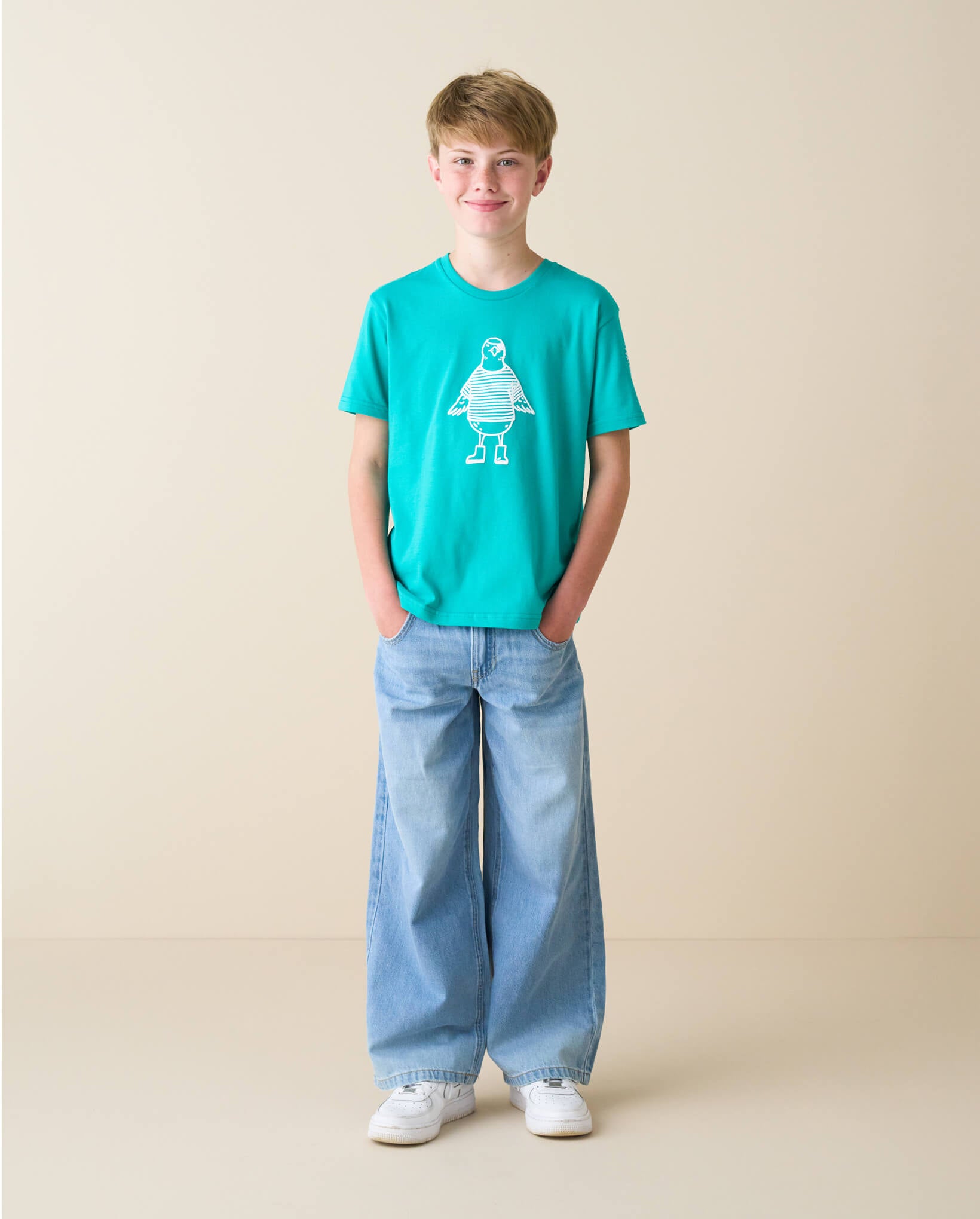 Kids Crewneck T-Shirt, Turquoise