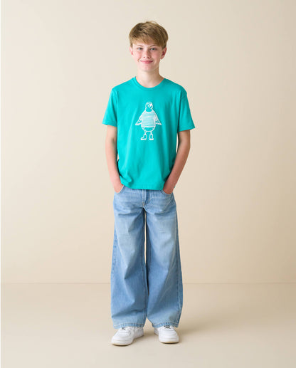 Kids Crewneck T-Shirt, Turquoise