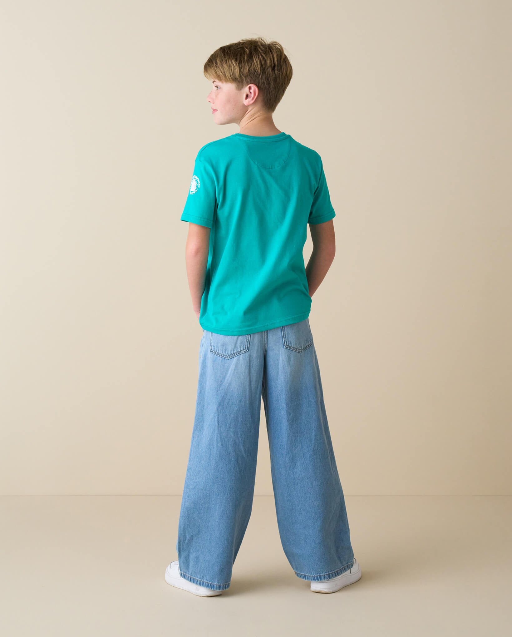 Kids Crewneck T-Shirt, Turquoise