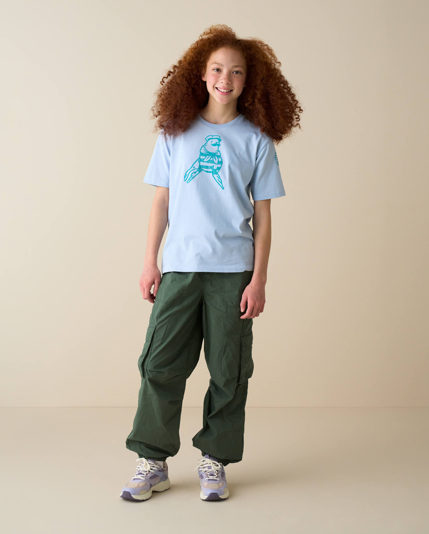 Kids Crewneck T-Shirt, Sky Blue