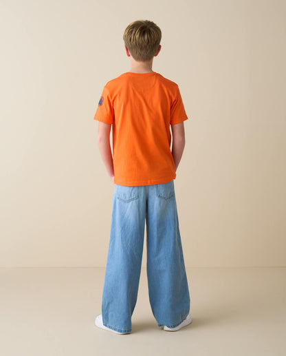 Kids Crewneck T-Shirt, Coral 