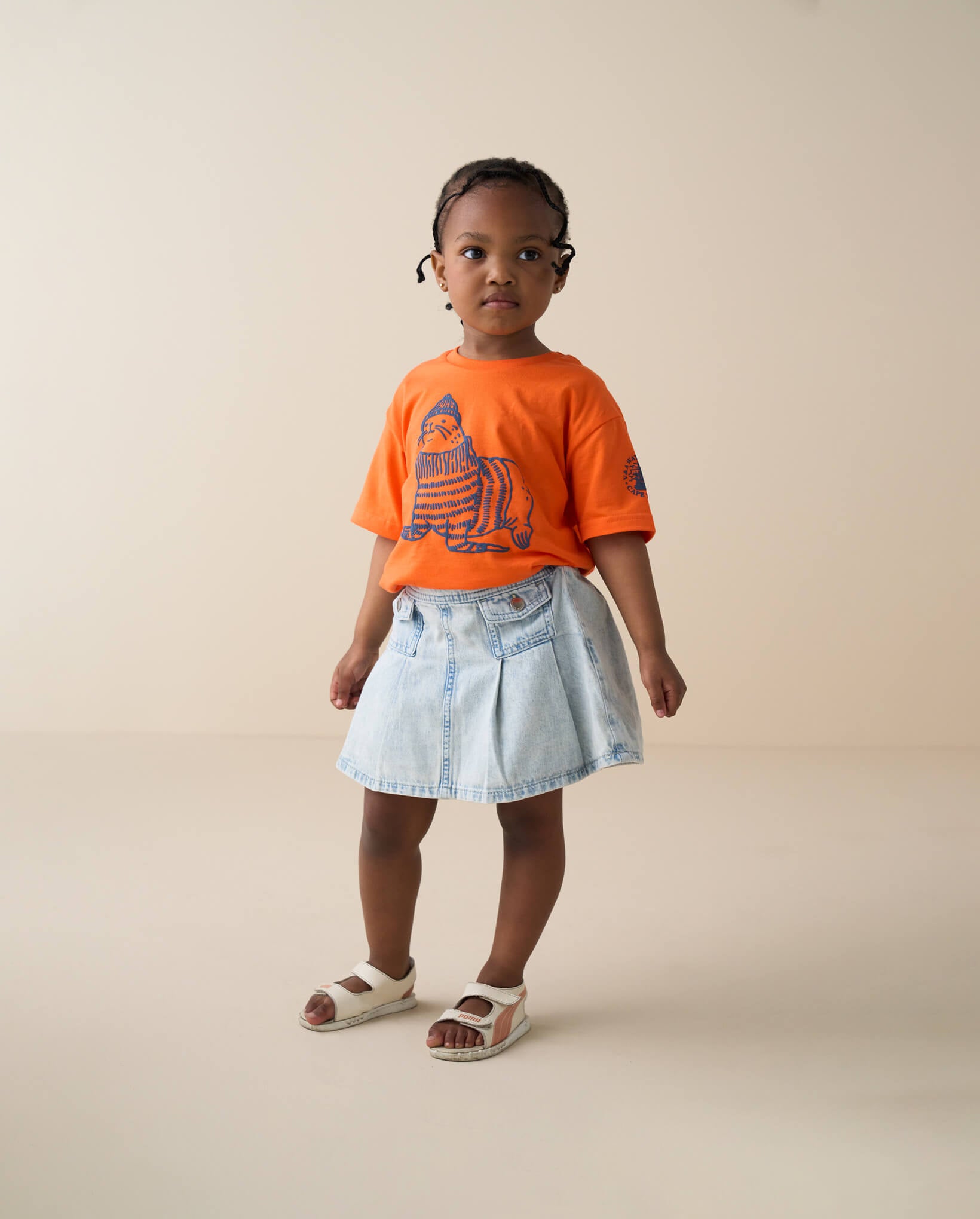 Kids Crewneck T-Shirt, Coral 