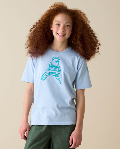Kids Crewneck T-Shirt, Sky Blue 