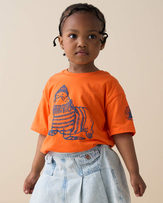 Kids Crewneck T-Shirt, Coral